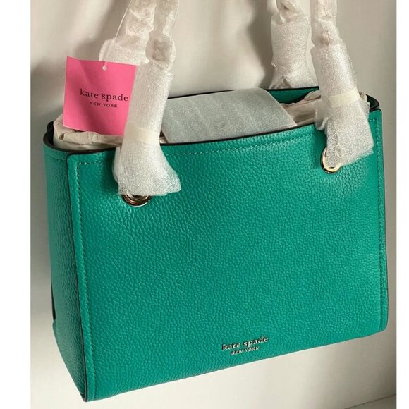 Kate Spade Amelia Medium Shoulder Bag Blue Pebbled Leather Chain Strap Tote - Picture 6 of 12